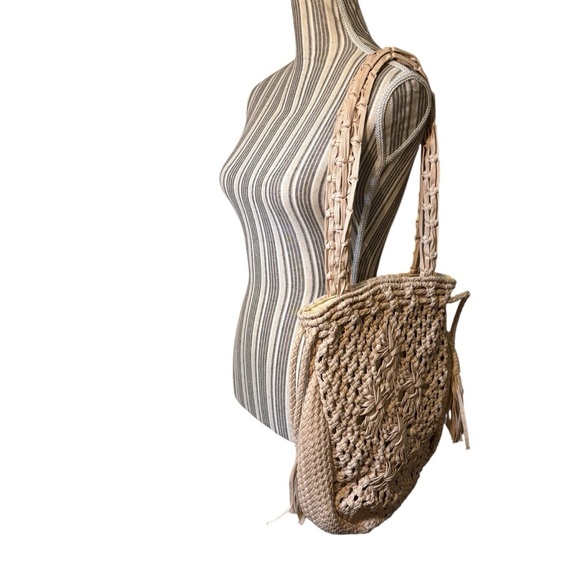 Straw Studios Cream Woven Tote - Picture 10 of 15